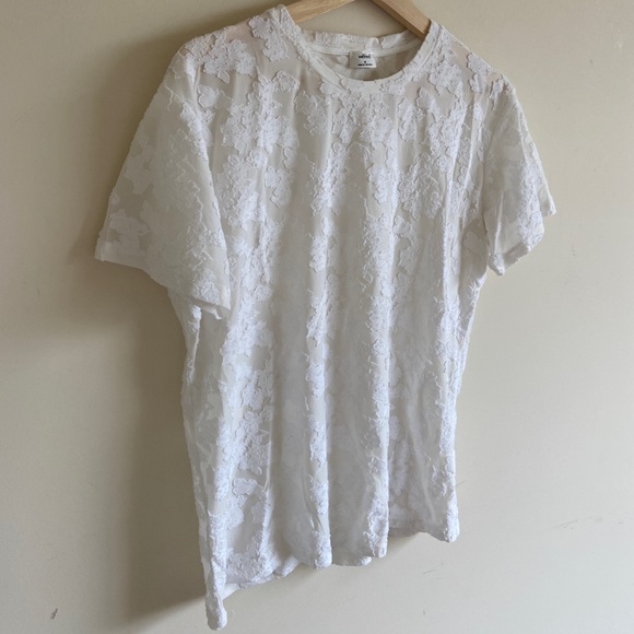 Wilfred Tarascon White Lace Appliqué Shirt Sheer - Picture 5 of 5